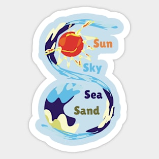 sun sky sea sand Sticker